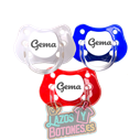 PACK DE 3 CHUPETES PERSONALIZADOS CON NOMBRE - GALAXIA - 0 a 6 meses
