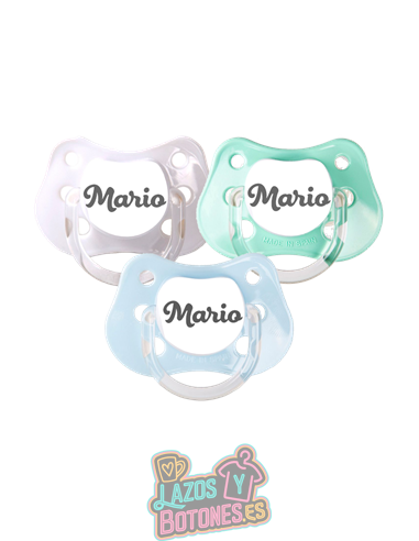 PACK DE 3 CHUPETES PERSONALIZADOS CON NOMBRE - PASTEL AZUL - 0 a 6 meses