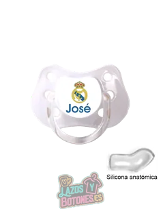 CHUPETE PERSONALIZADO REAL MADRID NOMBRE CHUPETE PERSONALIZADO REAL MADRID NOMBRE