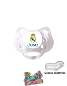 CHUPETE PERSONALIZADO REAL MADRID NOMBRE CHUPETE PERSONALIZADO REAL MADRID NOMBRE