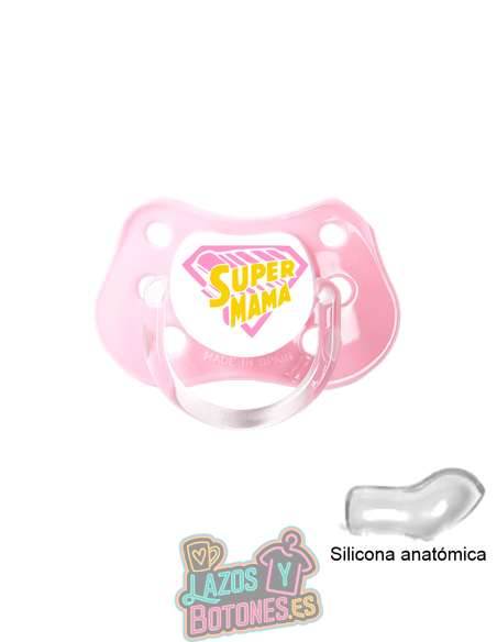 CHUPETE PERSONALIZADO - SUPER MAMÁ  - 0 a 6 meses