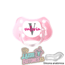 CHUPETE PERSONALIZADO NOMBRE E INICIAL - 0 a 6 meses