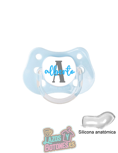 CHUPETE PERSONALIZADO NOMBRE E INICIAL - 0 a 6 meses
