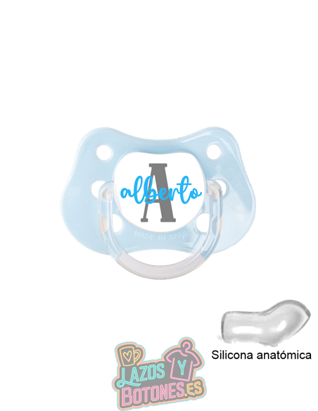 CHUPETE PERSONALIZADO NOMBRE E INICIAL - 0 a 6 meses