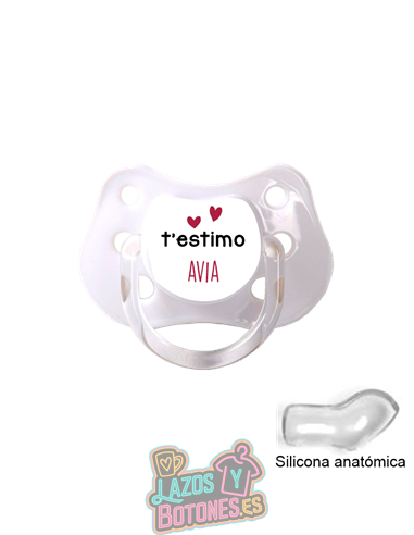 CHUPETE PERSONALIZADO T'ESTIMO AVI, AVIA, TIET, ETC - 0 a 6 meses