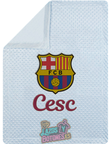 MANTA PERSONALIZADA - ESCUDO BARÇA Y NOMBRE