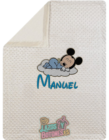 MANTA PERSONALIZADA - MICKEY NUBE Y NOMBRE