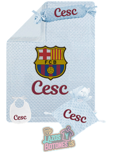 PACK BEBE BORDADA - ESCUDO BARÇA Y NOMBRE