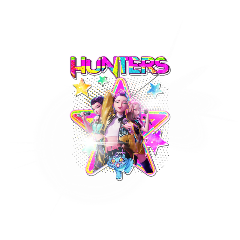Aplique - resina Huntrix Hunters – Diseño Kpop brillante 3D