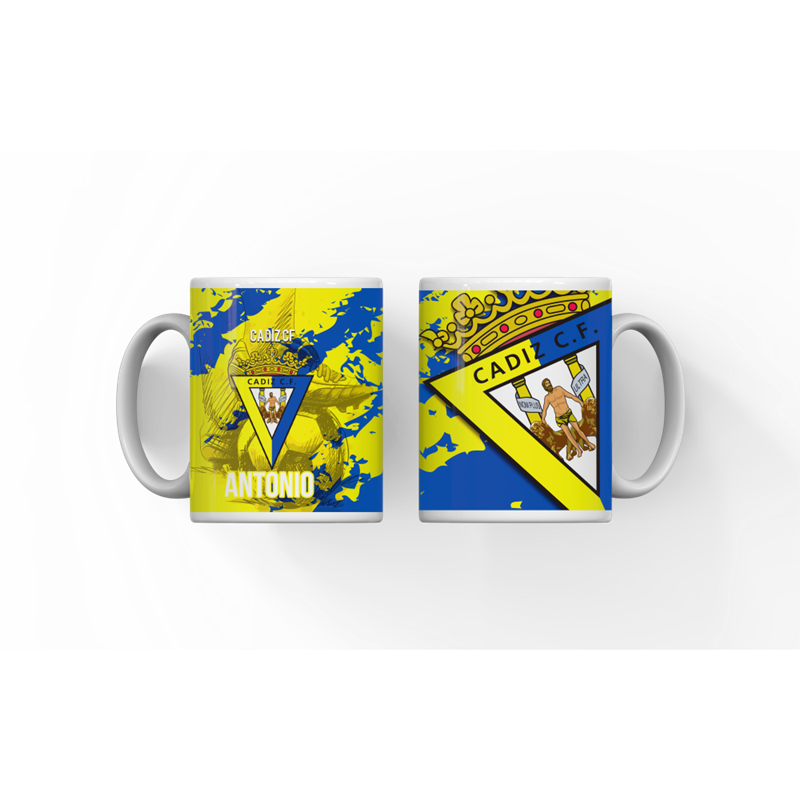 Taza Cádiz CF con nombre