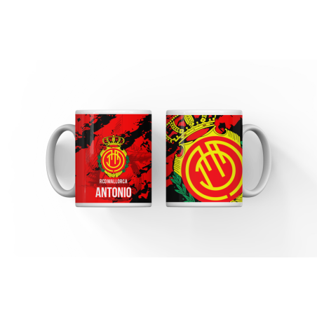 Taza RCD Mallorca con nombre | Lazos y Botones