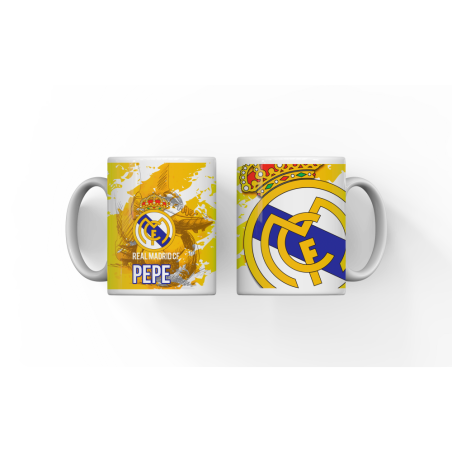 Taza Real Madrid con nombre | Lazos y Botones
