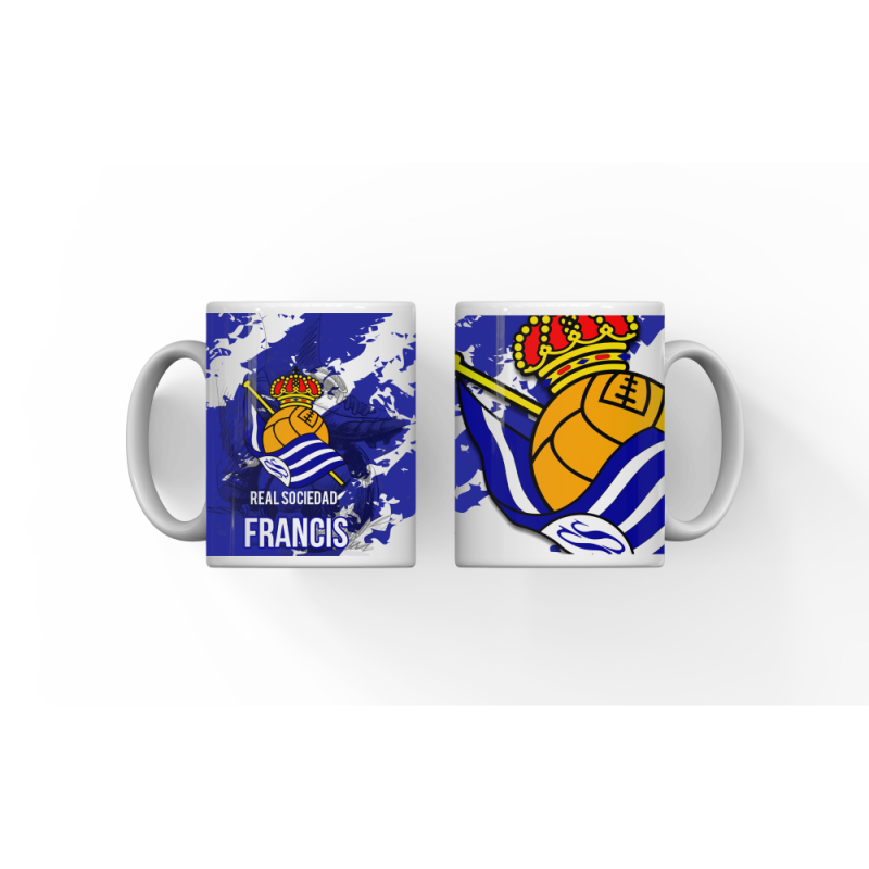 Taza Real Sociedad con nombre | Lazos y Botones