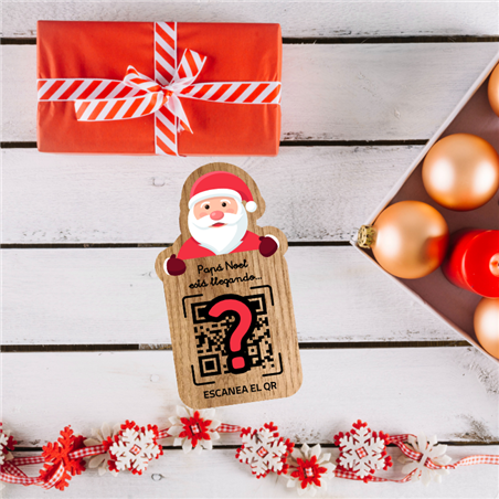 Rastreador Papá Noel - Madera 10 cm