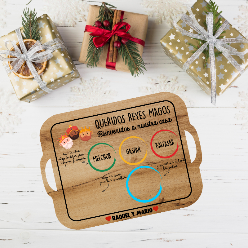 Bandeja Reyes Magos - Madera 30x22 cm