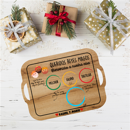 Bandeja Reyes Magos - Madera 30x22 cm