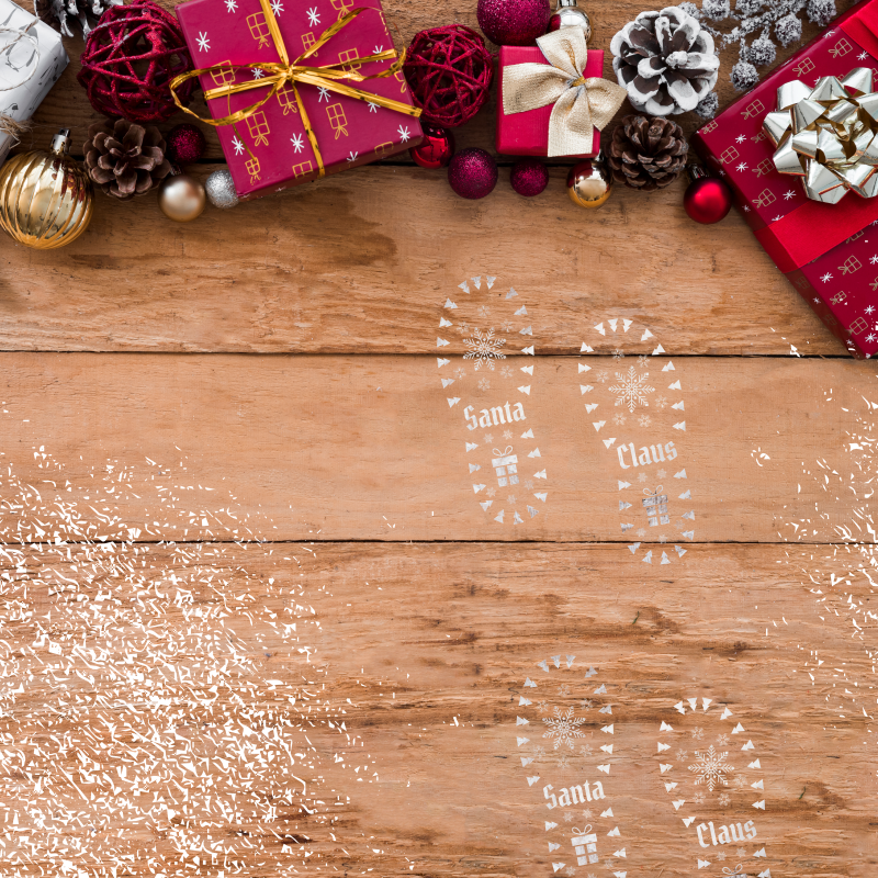 Huellas mágicas de madera - Santa Claus