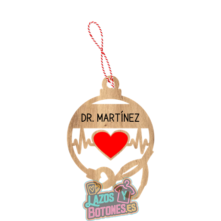 Bola de Navidad madera – Mod. Doctor/Doctora