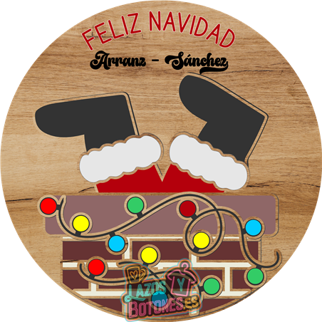 Cartel de Puerta – Mod. Papá Noel en la Chimenea