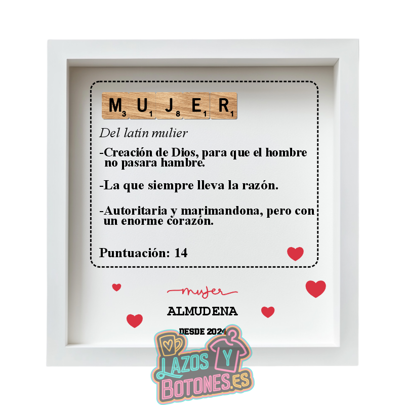 Cuadro Scrabble – Mod. Mujer / Esposa