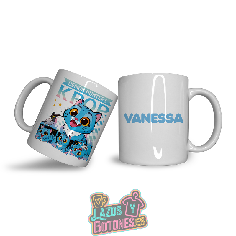 Taza personalizada – Mod. Demon Hunters Blue Cat Panels