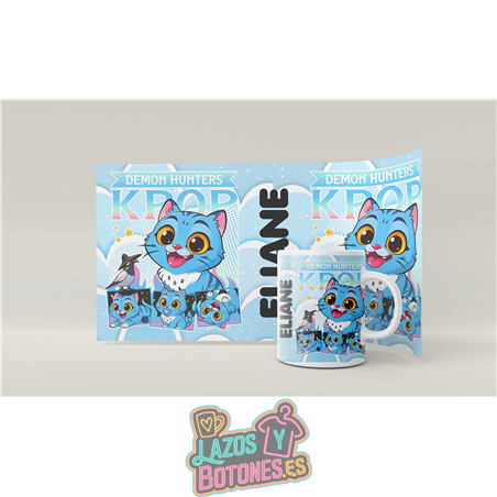 Taza personalizada – Mod. Demon Hunters Blue Cat Wrap