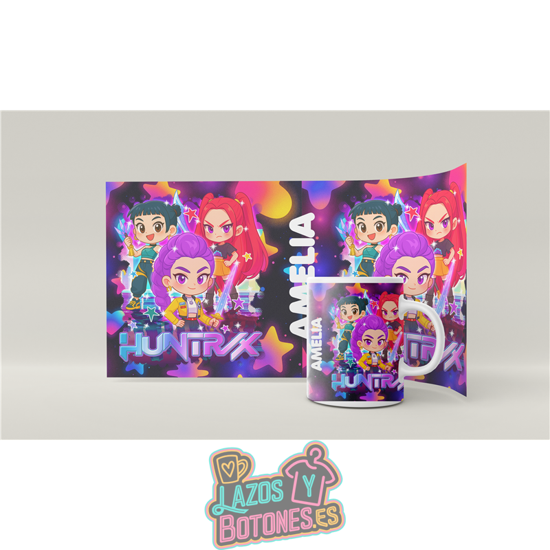 Taza personalizada – Mod. Huntrix Girls Chibi Neon Wrap