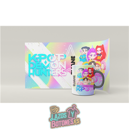 Taza personalizada – Mod. KPOP Demon Hunters Chibi Mix
