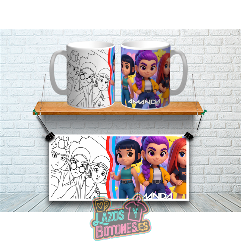 Taza Personalizada – Mod. Huntrix para Colorear (Modelo B)