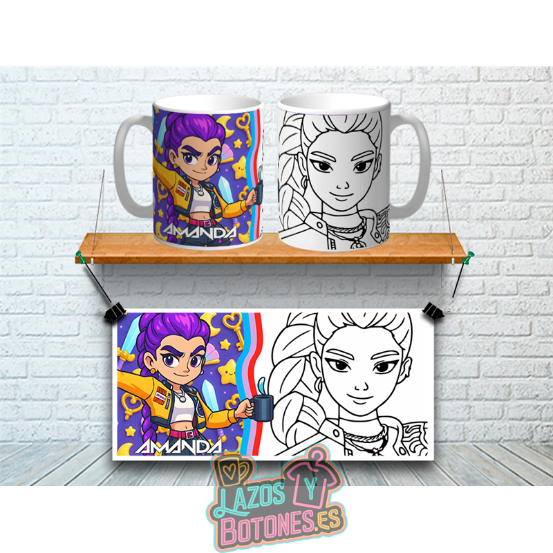 Taza Personalizada – Mod. Huntrix para Colorear
