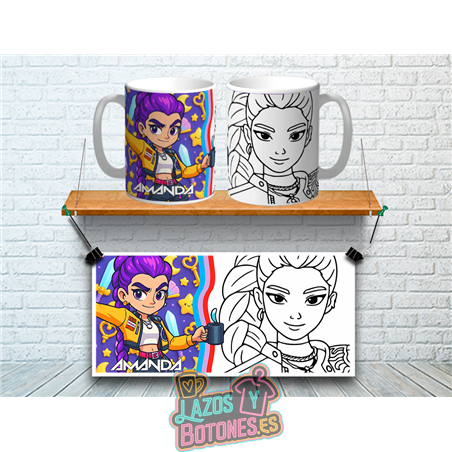 Taza Personalizada – Mod. Huntrix para Colorear