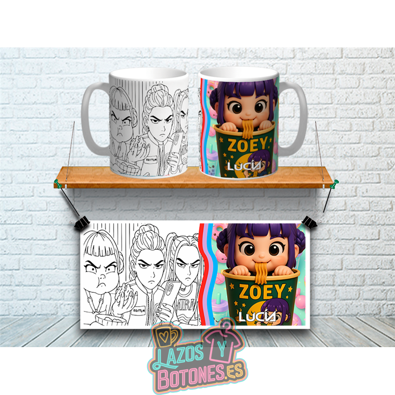 Taza Personalizada – Mod. Huntrix para Colorear (Modelo E)