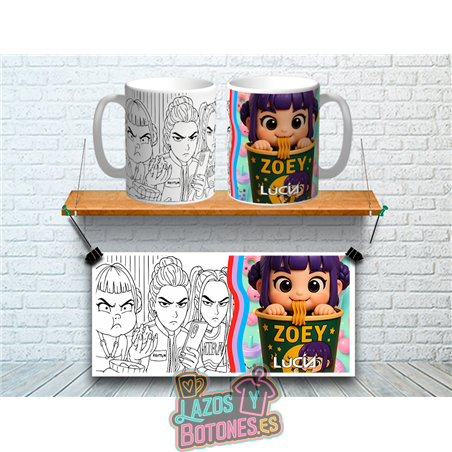 Taza Personalizada – Mod. Huntrix para Colorear (Modelo E)
