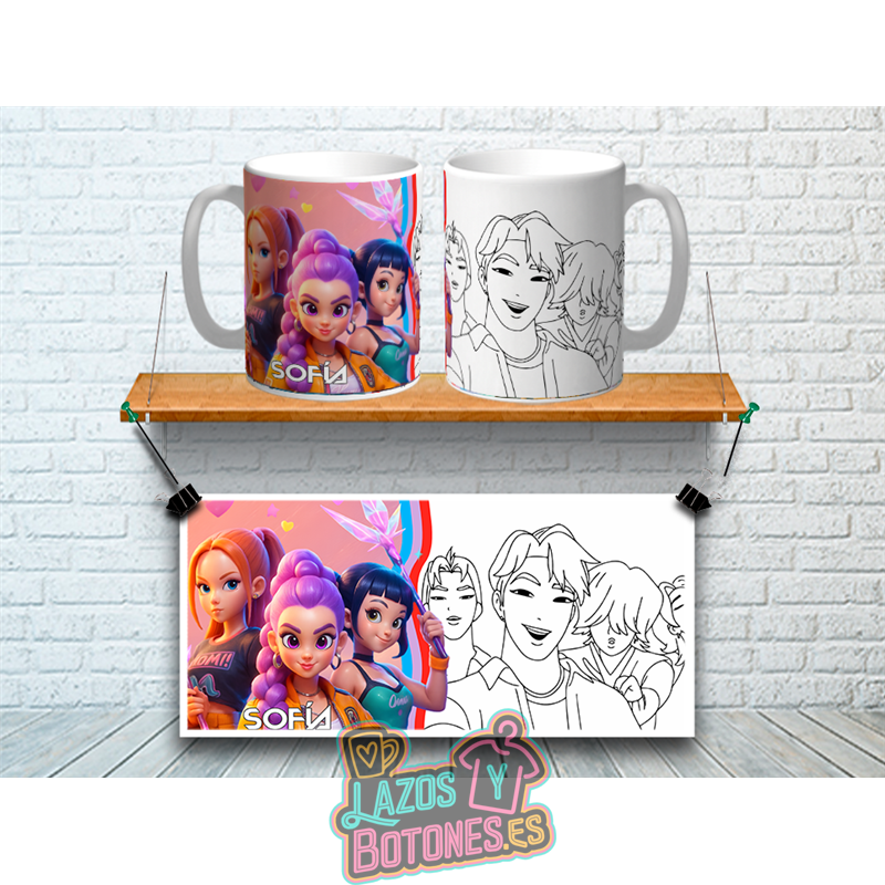 Taza Personalizada – Mod. Huntrix para Colorear (Modelo G)