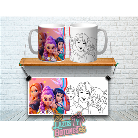 Taza Personalizada – Mod. Huntrix para Colorear (Modelo G)
