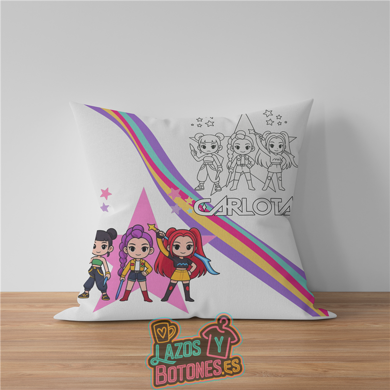Cojín para colorear – Mod. Huntrix Chibi Stars