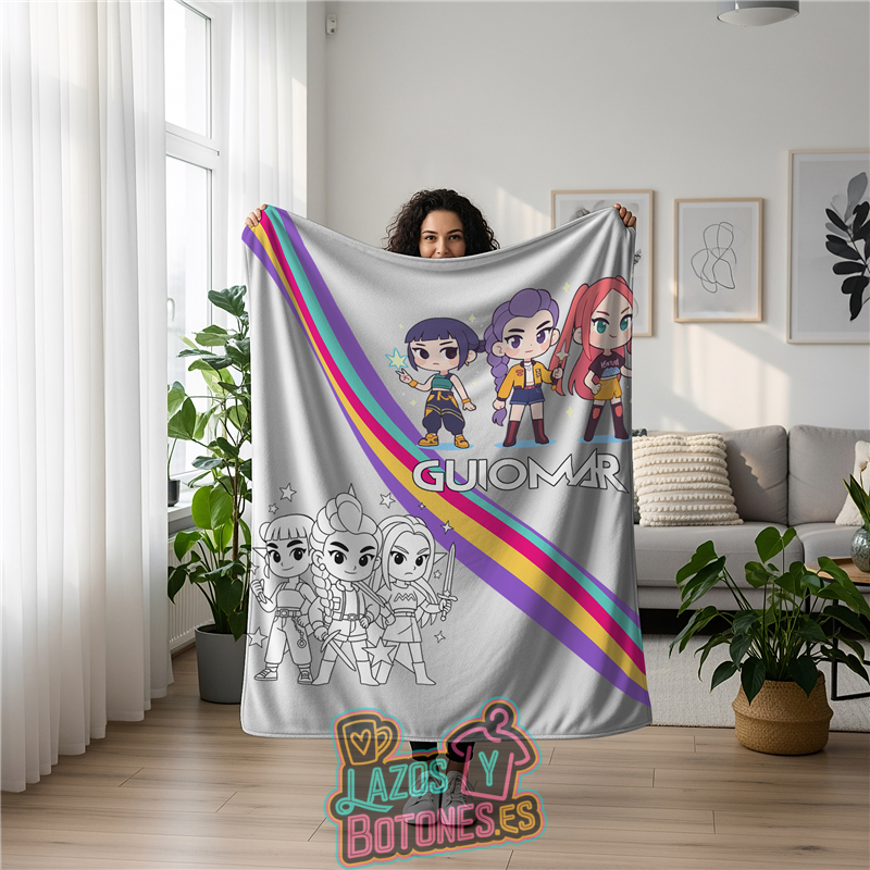 Manta Polar personalizada para Colorear – Mod. Huntrix