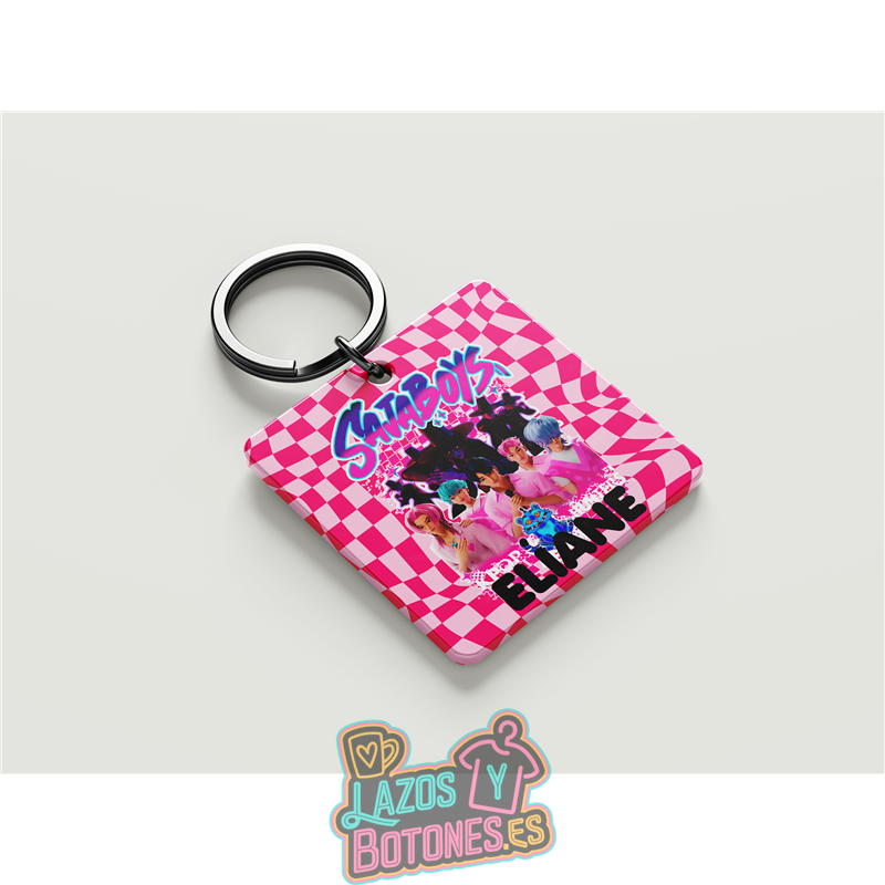 Llavero personalizado – Saja Boys Pink