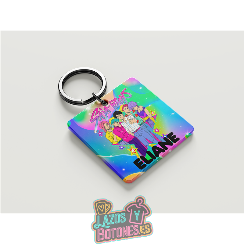 Llavero personalizado – Saja Boys Rainbow