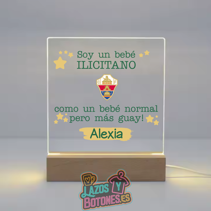Lámpara LED Acrílica – Mod. Elche Bebé Ilicitano