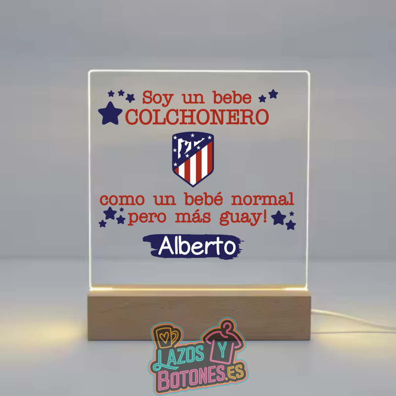 Lámpara LED Acrílica – Mod. Atleti Bebé Colchonero
