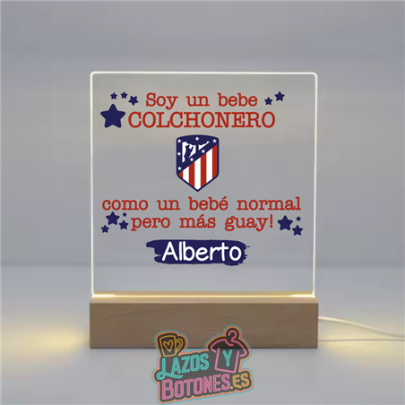 Lámpara LED Acrílica – Mod. Atleti Bebé Colchonero
