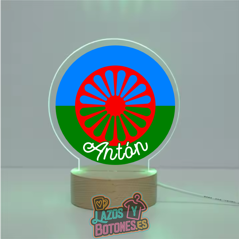 Lámpara LED Acrílica – Mod. Bandera Pueblo Gitano
