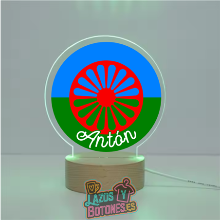 Lámpara LED Acrílica – Mod. Bandera Pueblo Gitano
