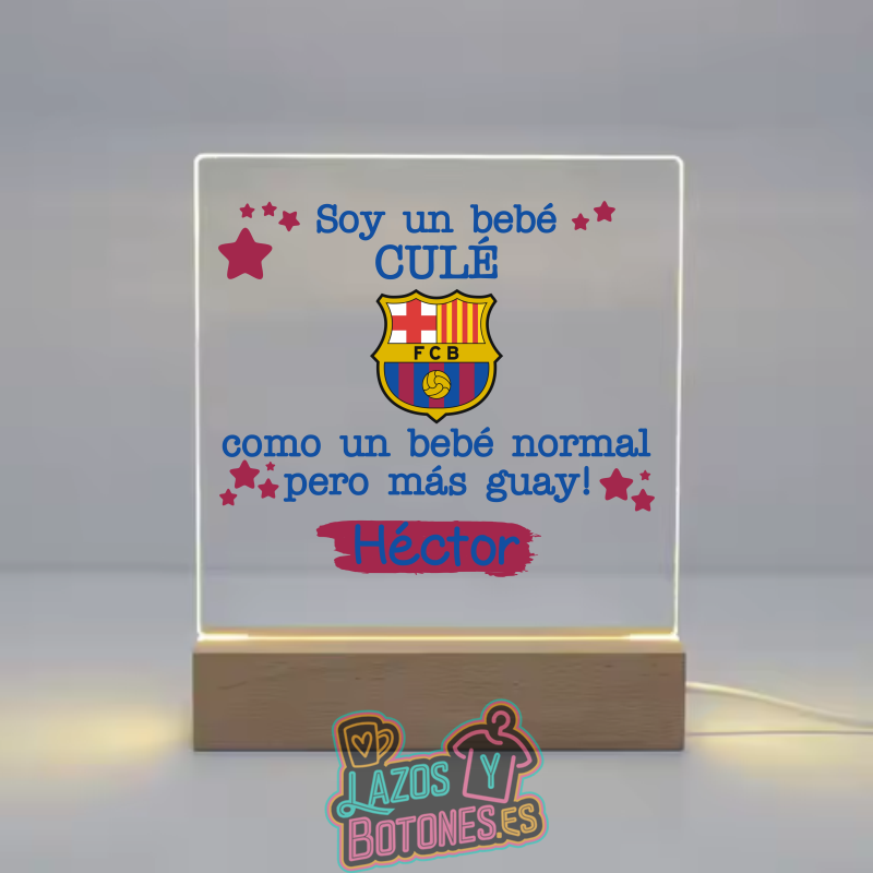 Lámpara LED Acrílica – Mod. Barça Bebé Culé
