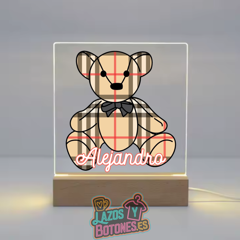 Lámpara LED Acrílica – Mod. Osito Cuadros 