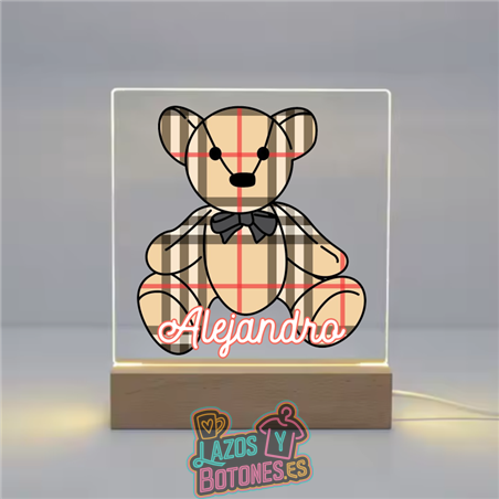 Lámpara LED Acrílica – Mod. Osito Cuadros 
