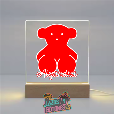 Lámpara LED Acrílica – Mod. Osito Rojo
