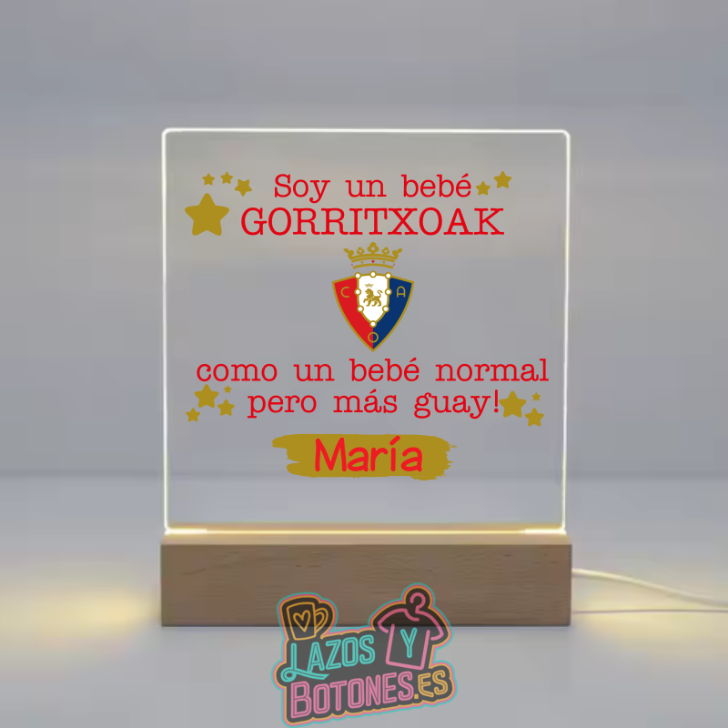 Lámpara LED Acrílica – Mod. Osasuna Bebé Gorritxoak
