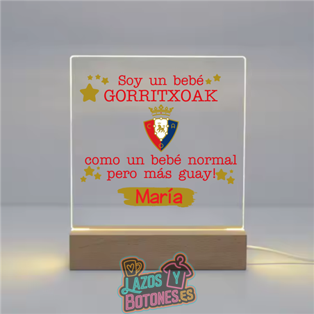 Lámpara LED Acrílica – Mod. Osasuna Bebé Gorritxoak
